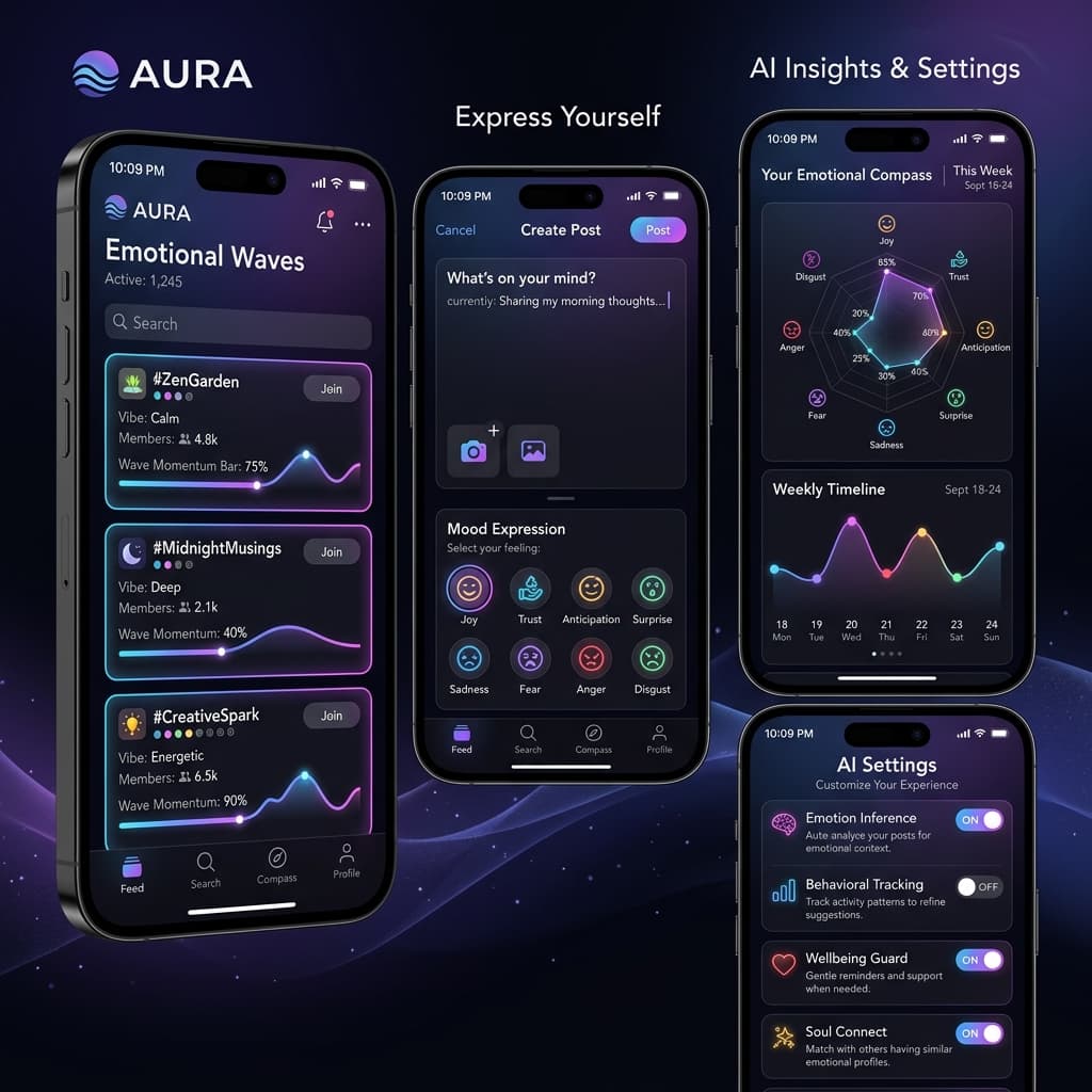 AURA-Social — Mạng Xã Hội Trí Tuệ Cảm Xúc Ambient Feed